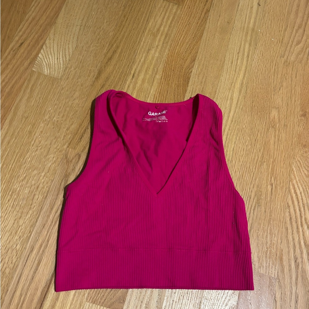 Garage Pink Sleeveless Crop Tank Top